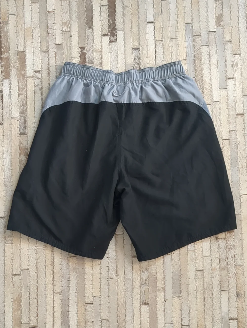 Nike Black Gray Center Swoosh Logo Boardshorts